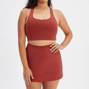 Girlfriend collective skort in Ember